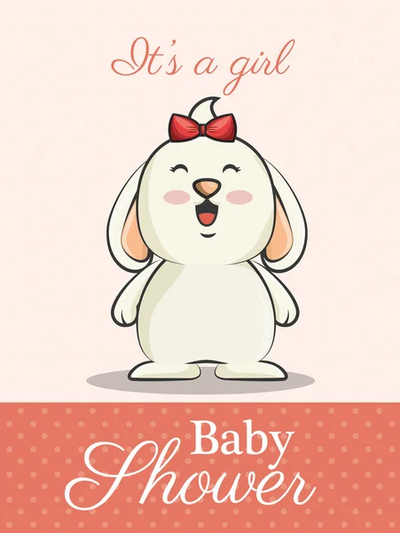 Baby shower invitation with cute animal — Stock Vector