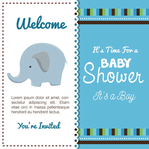 Baby shower uitnodiging met schattige dier — Stockvector