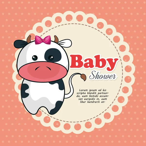 Baby shower invitation with cute animal — Stock vektor