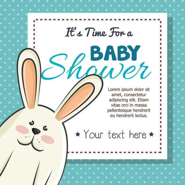 Baby shower invitation with cute animal — ストックベクタ