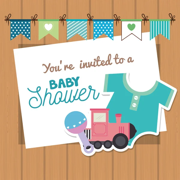 Tarjeta de invitación baby shower — Vector de stock