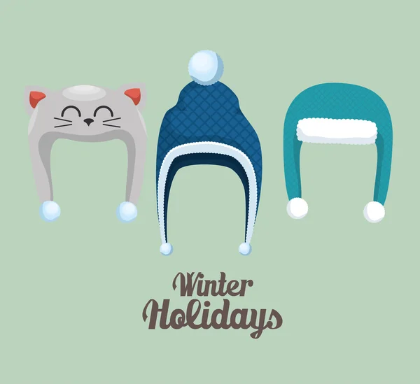Winter holidays season icon — Stock vektor