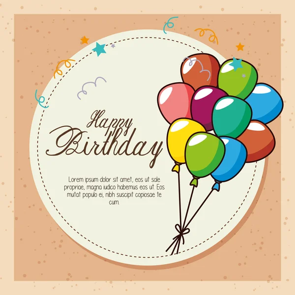 Tarjeta de celebración de cumpleaños feliz — Vector de stock