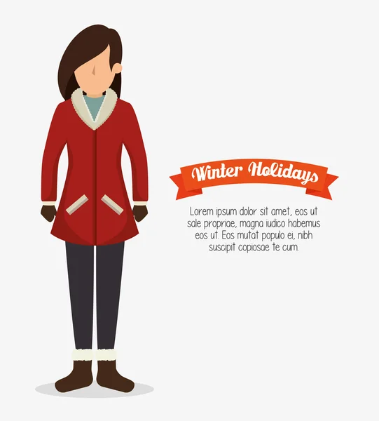 Winter holidays season icon — Stock vektor