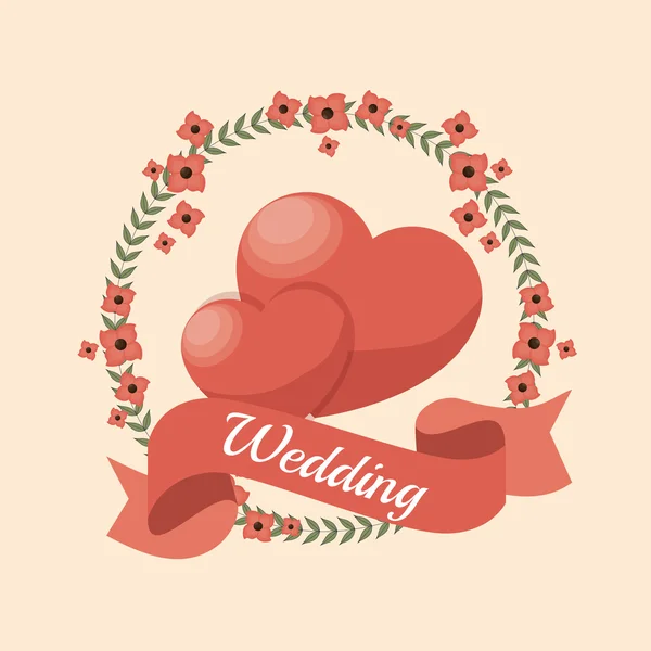 Wedding invitation card icon — Stock vektor