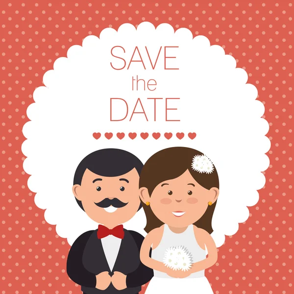 Icône de carte d'invitation de mariage — Image vectorielle