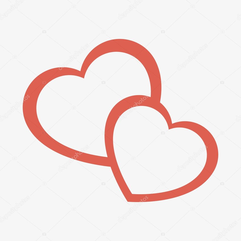 hearts crossing love icon