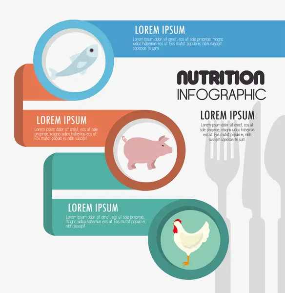Symbole der Ernährungsinfografik — Stockvektor