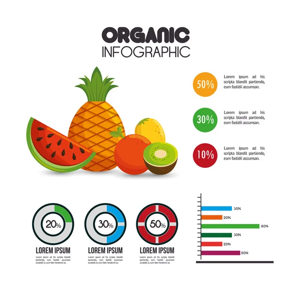 Icono de presentación de infografía orgánica — Vector de stock