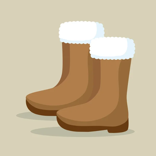 Winter season boots icon — Stockový vektor