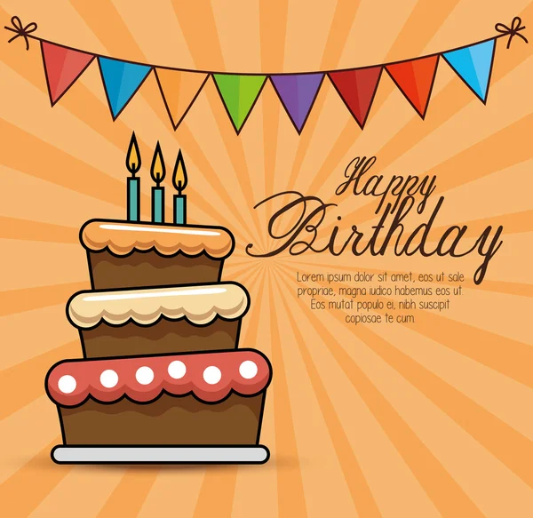 Tarjeta de celebración de cumpleaños feliz — Vector de stock