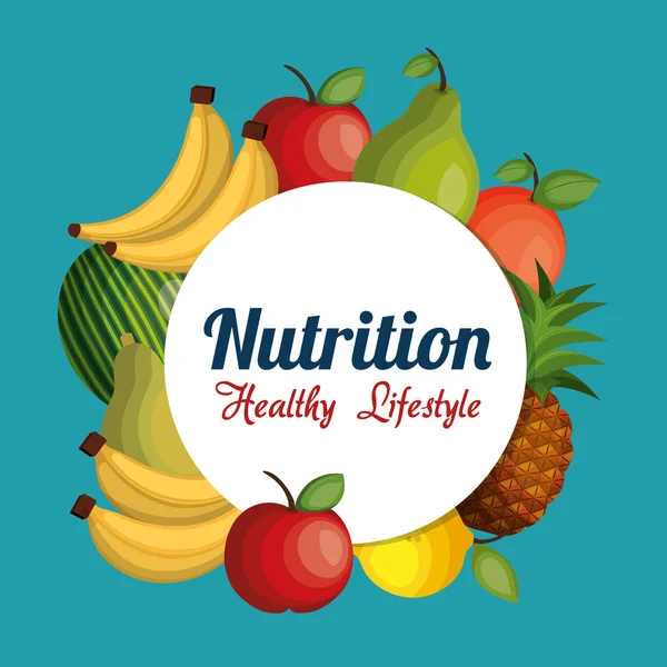 Nutrition healthy food isolated icon — Stock vektor