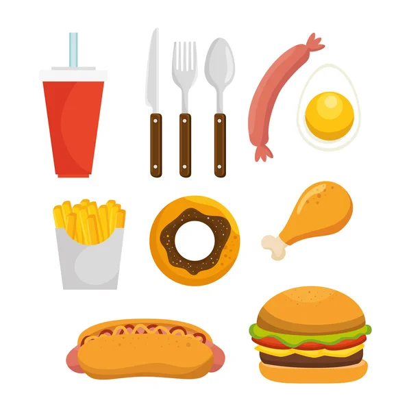 Organic food menu icons — ストックベクタ