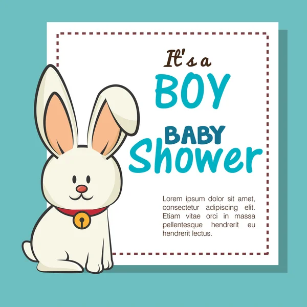 Baby shower invitation with cute animal — Stockový vektor