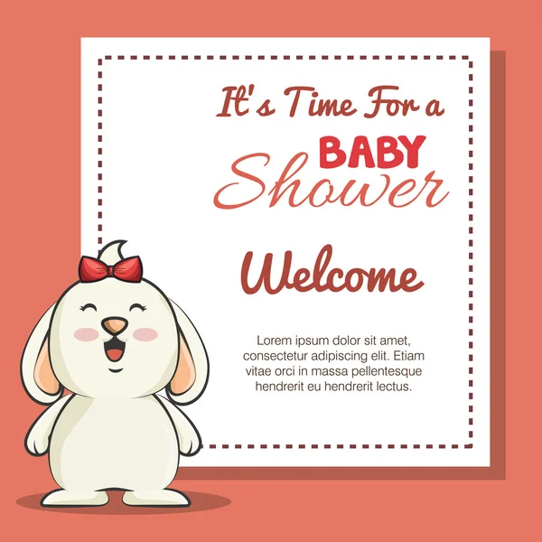 Baby shower uitnodiging met schattige dier — Stockvector