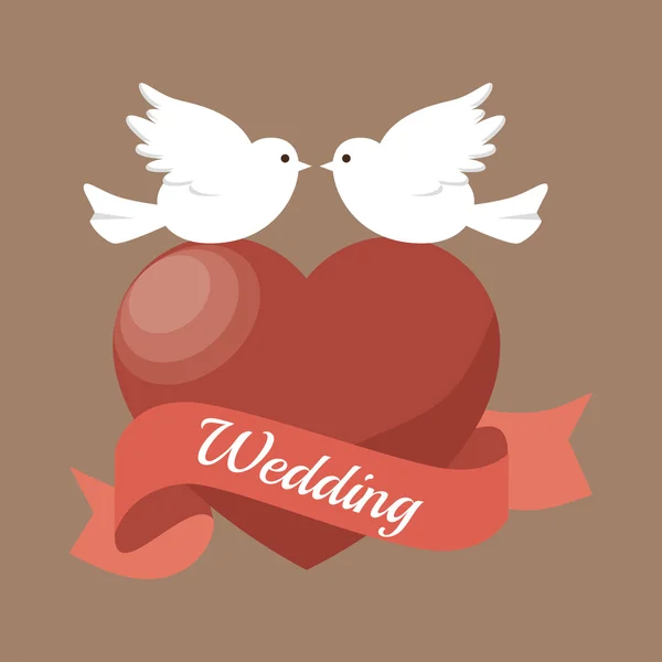 Wedding invitation card icon — Stock vektor
