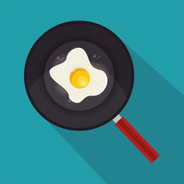 Pan simgesiyle kızarmış yumurta — Stok Vektör