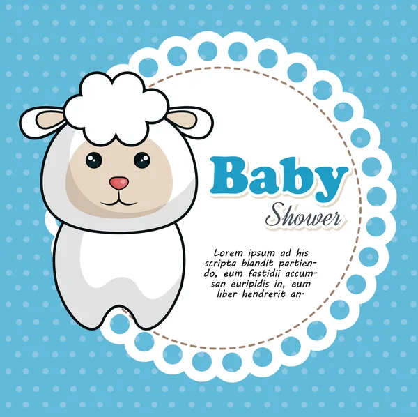 Baby-Dusche Einladung mit niedlichem Tier — Stockvektor