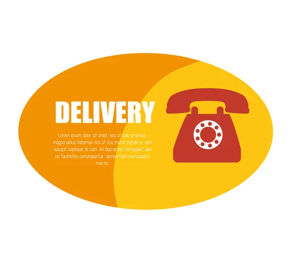 Icono de diseño de teléfono de servicio de entrega — Vector de stock