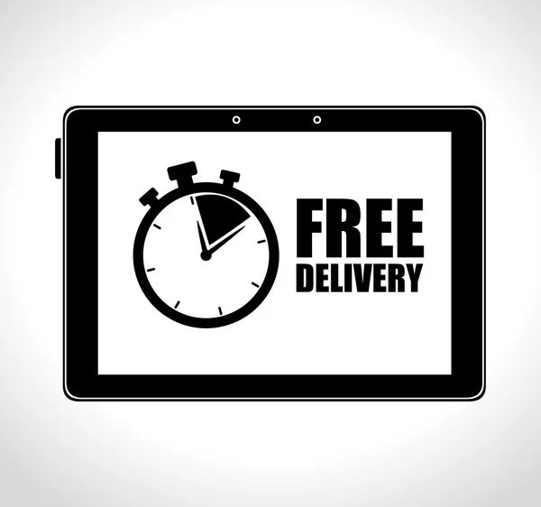 Tablet technology free delivery time — Stock Vector