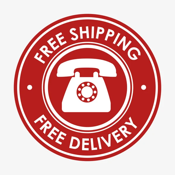 Free shipping telephone emblem design — ストックベクタ