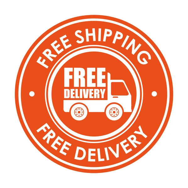 Sign free shipping delivery truck icon — ストックベクタ