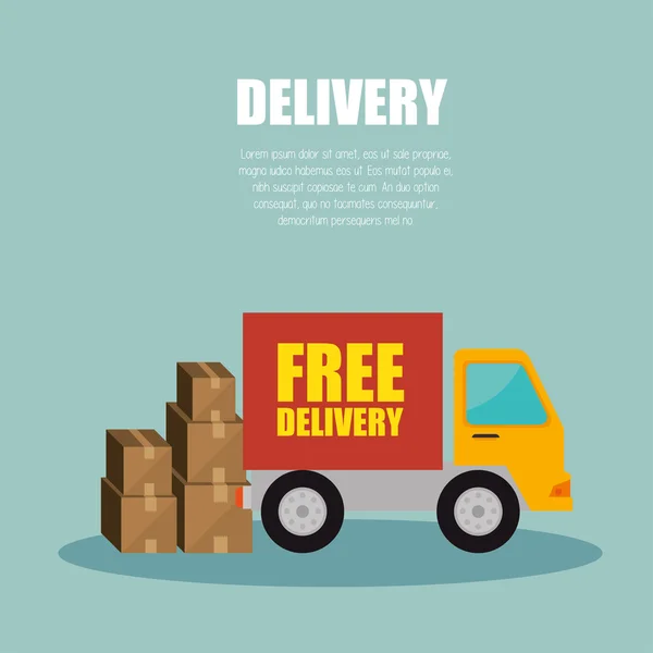 Livraison camion transport conception de paquet — Image vectorielle
