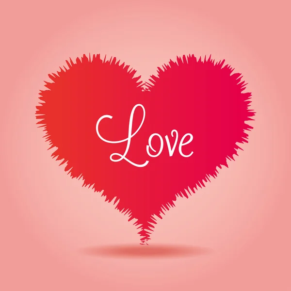 Coração de amor sobre o ícone de fundo rosa — Vetor de Stock