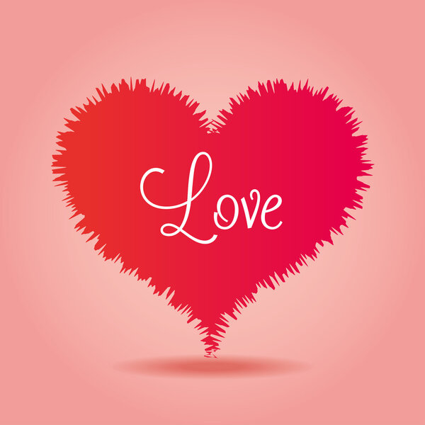 love heart over pink background icon