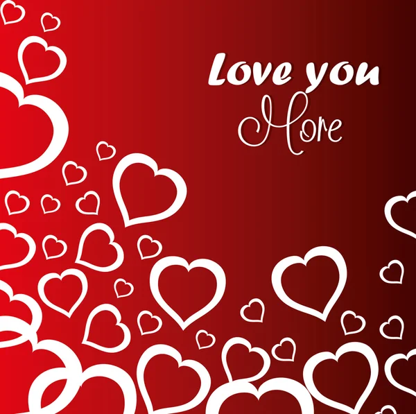 Love you more hearts card icon — Stock vektor