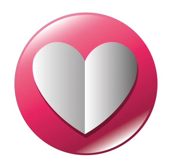 Button heart love icon graphic — ストックベクタ