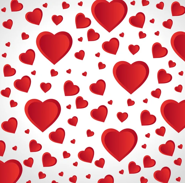 Kırmızı kalpler Dikişsiz desen tasarım seviyorum — Stok Vektör