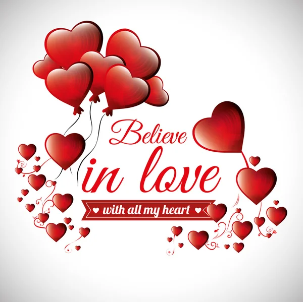 Postcard romantic valentines day believe in love — Stock Vector