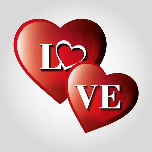 Valentines day hearts love design — Stock Vector