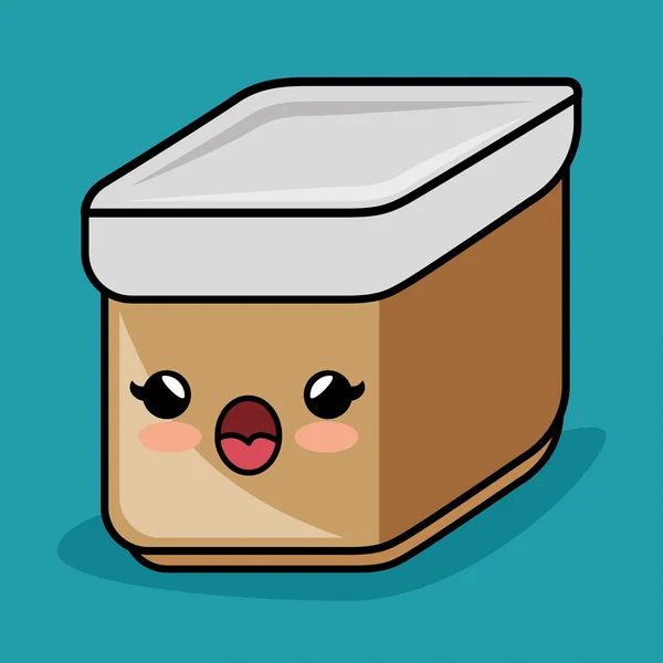 Kawaii container kitchen icon graphic — Stock vektor
