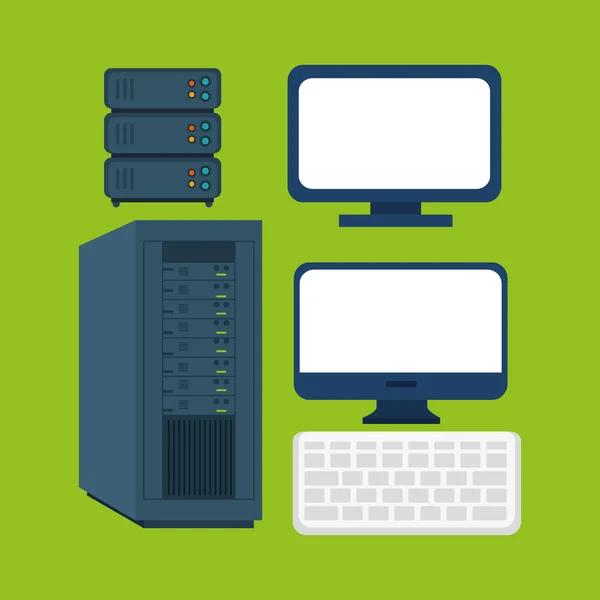 Computerausrüstung liefert Symbole Grafik — Stockvektor