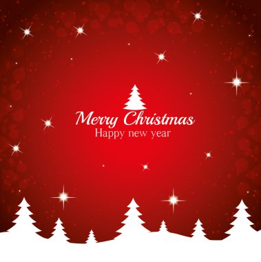 neşeli Noel mutlu yeni yıl ağacı kırmızı arka plan