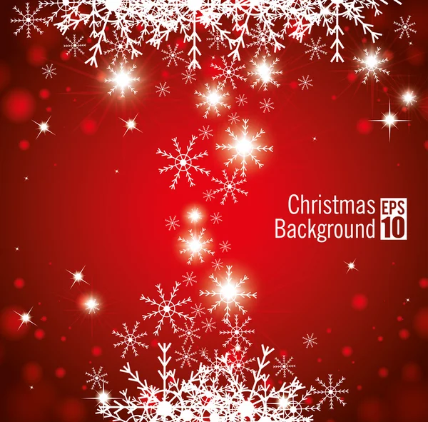 Christmas background snowflake star light red background — ストックベクタ