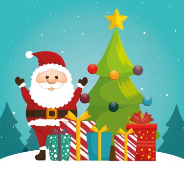 bakcground mavi neşeli Noel ağacı topu ve Hediyelik