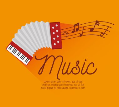 Festival müzik akordeon Notlar simgesi tasarım
