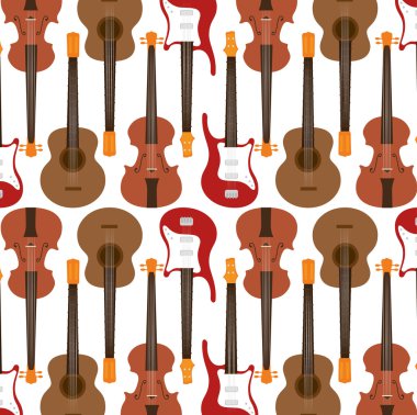 Dikişsiz desen gitar elektrik geleneksel