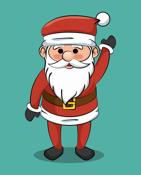 Santa claus begroet pictogram ontwerp — Stockvector