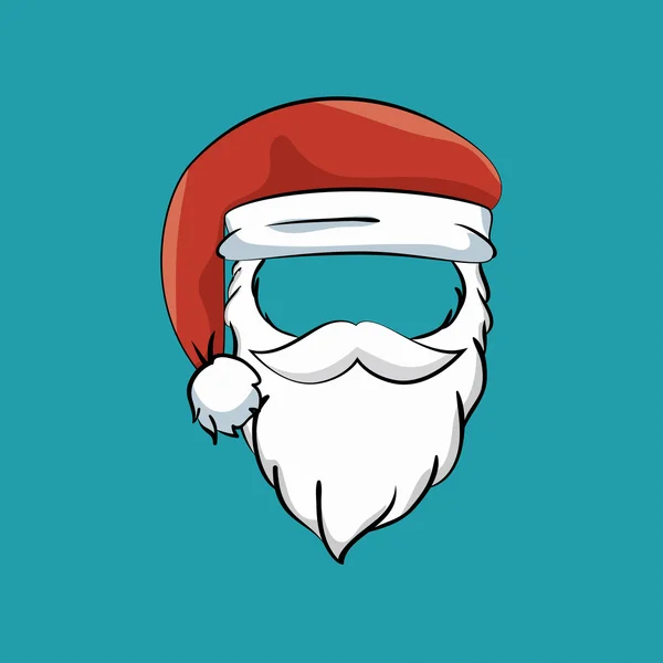 Mustache beard hat santa claus — Stock vektor