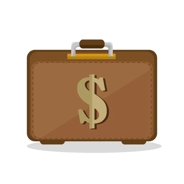 Suitcase business save the money icon — Stock Vector