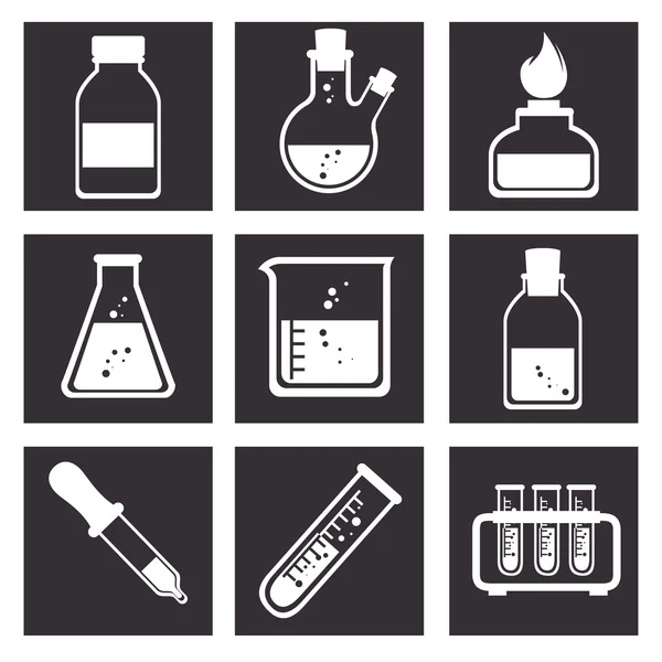 Laboratory tools tube icons design — Stockový vektor