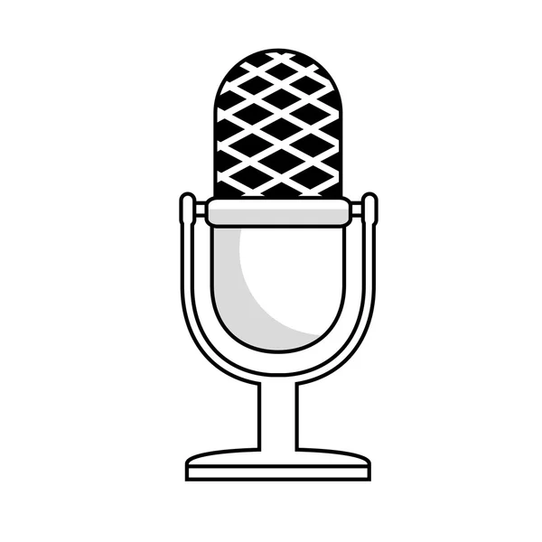 Microphone vintage monochrome icon — Stockový vektor