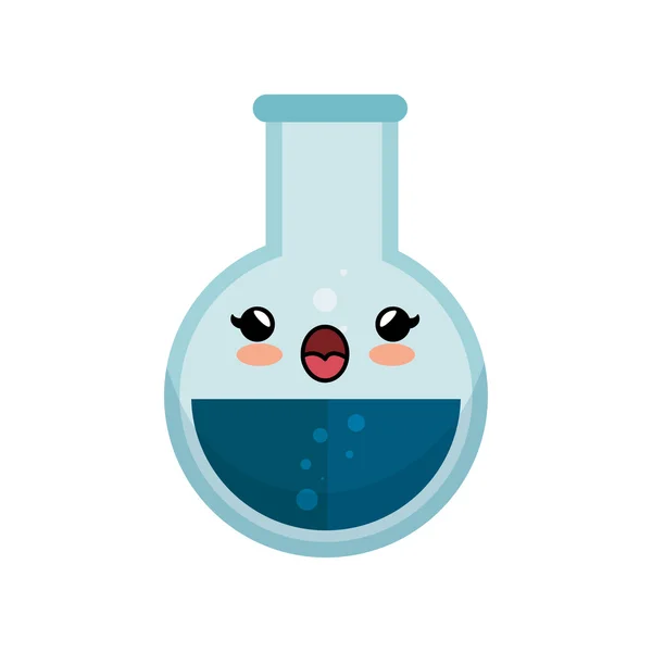 Laborgefülltes Reagenzglas kawaii icon — Stockvektor