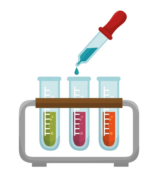 Test tube rack and dropper chemistry icon — ストックベクタ
