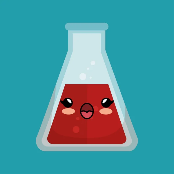 Kawaii test tube icon design — Stockový vektor