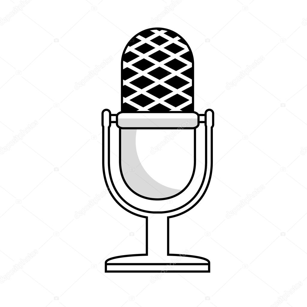 마이크 빈티지 흑백 아이콘 스톡 벡터 - ©yupiramos 127904956, image size:1024x1024